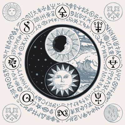 阴阳象征和谐，风水，禅