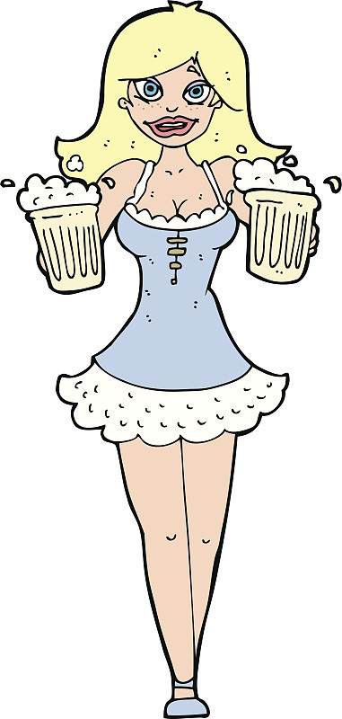 卡通啤酒节女孩