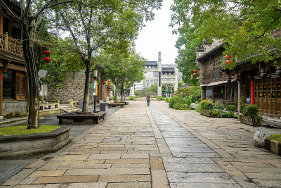 中国南京的古镇建筑和街道