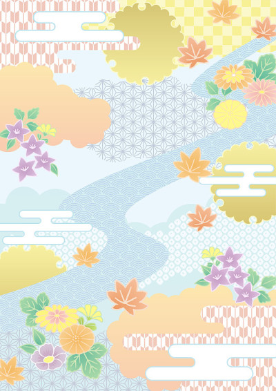 日本传统花卉背景