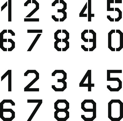 模板角字体数字
