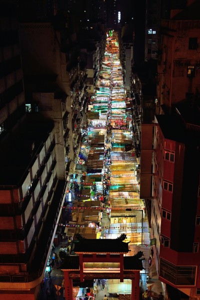 香港夜市鸟瞰图