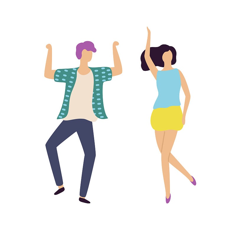 Male and Female Dancing Together, Dancer Vector