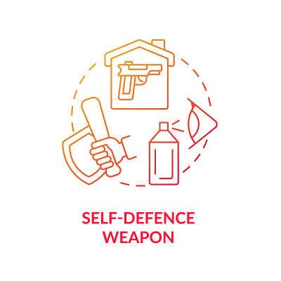 自卫武器蓝色渐变概念图标