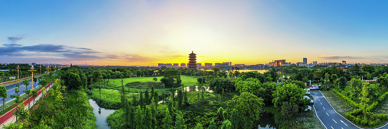 中国广东省东莞市华阳湖湿地公园景观