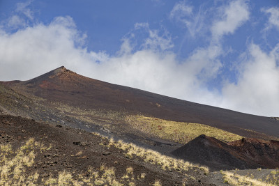 西西里岛的埃特纳火山口和周围的火山景观