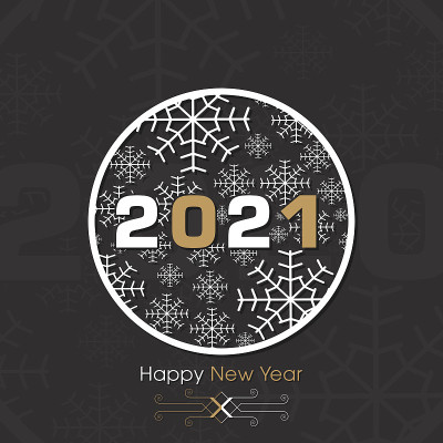 2021年新年快乐文本设计向量。