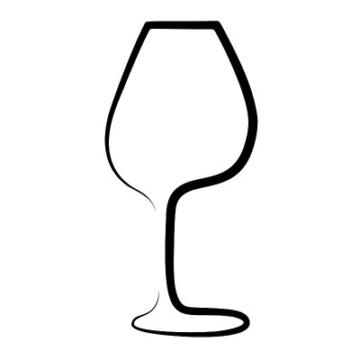 连续的线条画。酒杯。黑色孤立在白色背景上。简单的矢量图