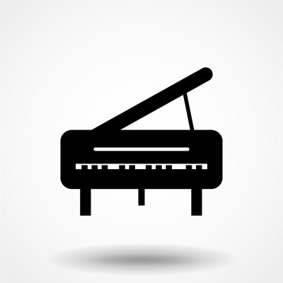 piano icon in trendy flat design