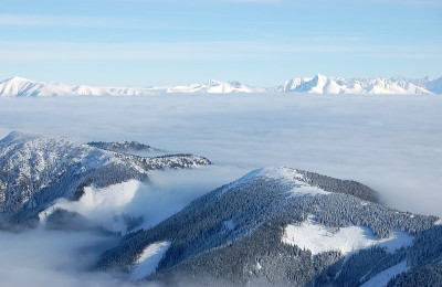 低地和高地塔特拉山顶。