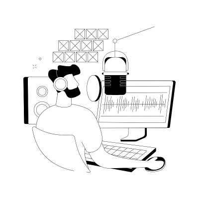 语音服务抽象概念矢量插图。