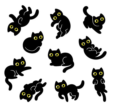 卡通黑猫套装