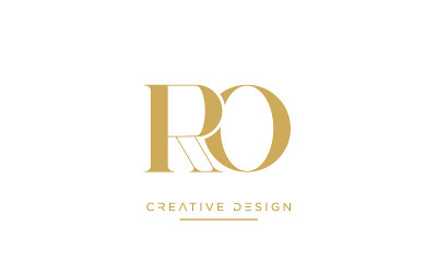 RO，或字母抽象的豪华标志图标矢量组合
