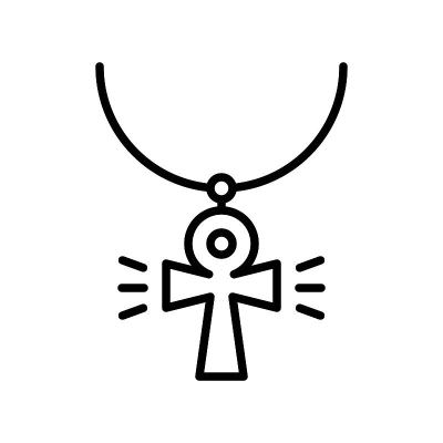 项链矢量插图，孤立的线条风格图标
