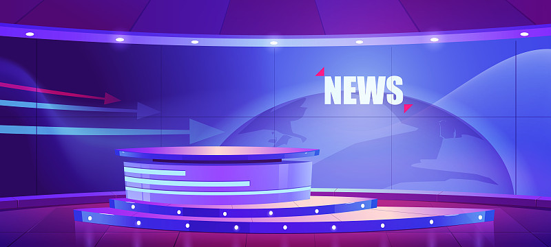 电视新闻演播室、电视广播室内