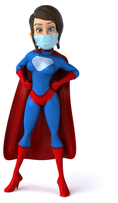 一个带面具的卡通人物的3D插图