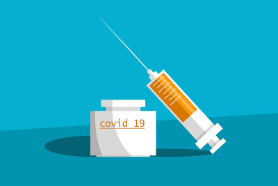 Medical icon ampoule vaccine and syringe illustrat