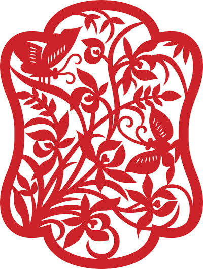 中国传统剪纸艺术(兰花图案)