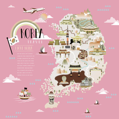 韩国旅游地图