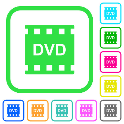 DVD电影格式生动的彩色平面图标