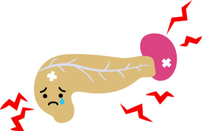 一个可爱的胰腺和脾脏的插图