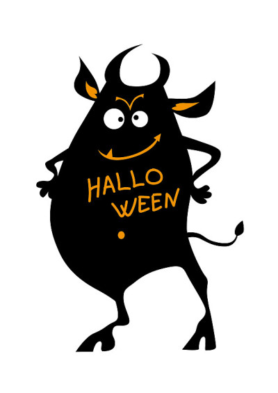 Angry devil.  Illustration for Halloween.