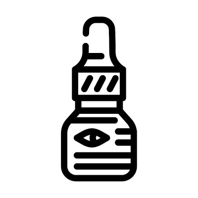 滴眼液眼科线图标矢量插图