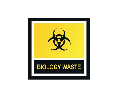 生物废弃物危险标志标志，矢量图标。