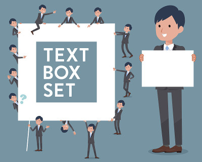 flat type灰色西装businessman_text box
