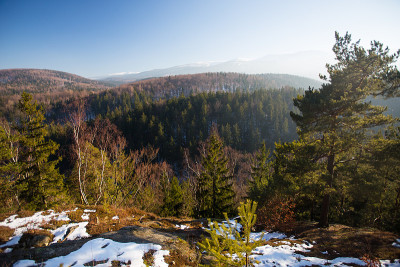 波兰Karkonosze，冬天。