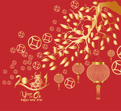 黄金生肖，金树贺卡，请柬，海报，宣传册，日历，传单，横幅
