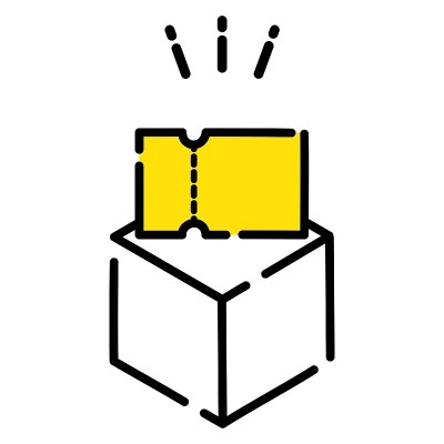 购物票黄色盒子礼品购物简单可爱图标/插图素材(矢量插图)