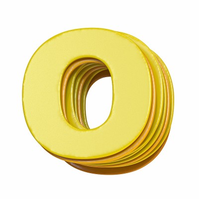 黄色字体字母O 3D