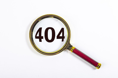 404错误。白底放大镜
