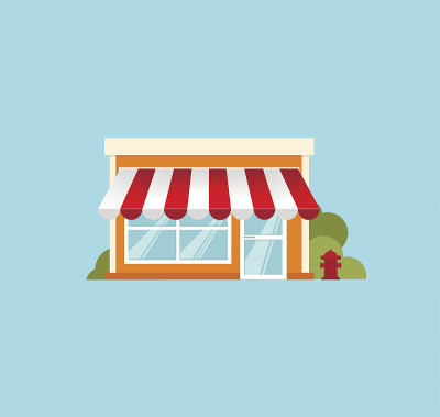 平的风格。矢量图标的商店商店