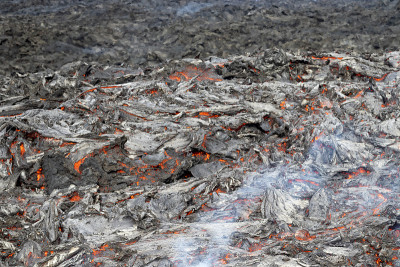 火山熔岩的纹理。冰岛Fagradalsfjall火山爆发。