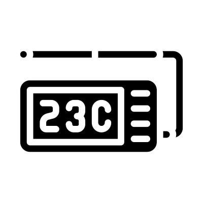 温度计与探针测量设备字形图标矢量插图