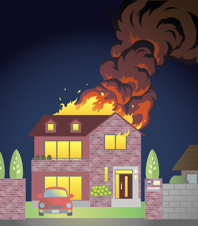 房子着火了