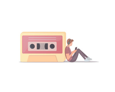 音频的男孩