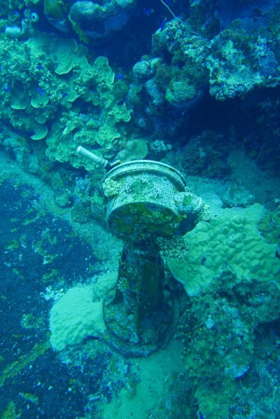 Famous wreck ship Fujikawa maru in Truk lagoon