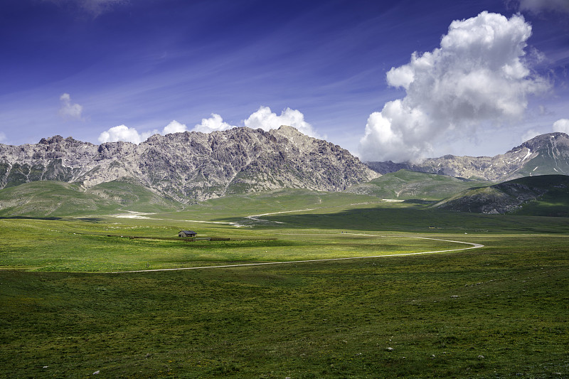 意大利阿布鲁佐格兰萨索自然公园的山景