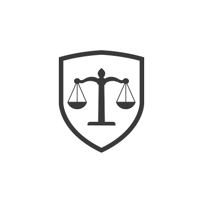 律师事务所图标和符号矢量插图