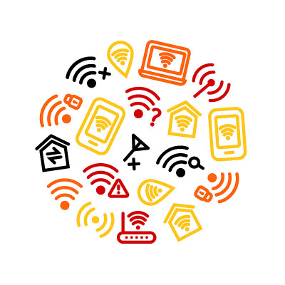 Wifi无线圆设计模板。向量