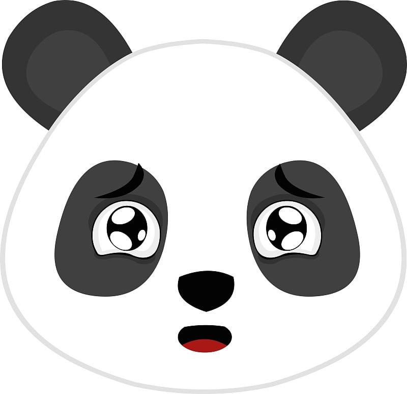 Vector emoticon illustration cartoon of a panda´s 