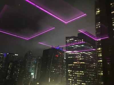 纽约曼哈顿摩天大楼的夜晚。