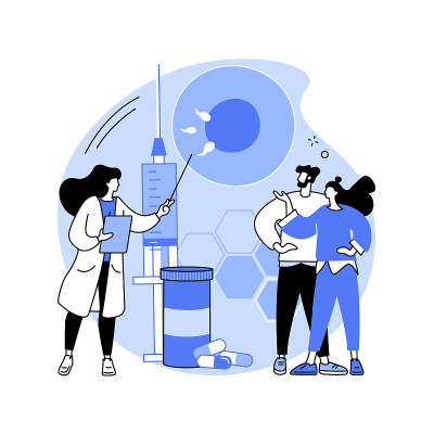 辅助生殖技术抽象概念矢量图解。