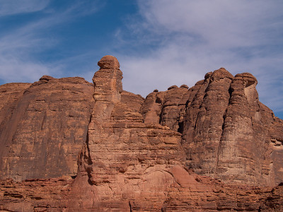 露头地质构造，在冬季公园，在沙特阿拉伯的Al Ula