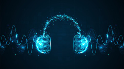 耳机和声波音乐均衡器背景