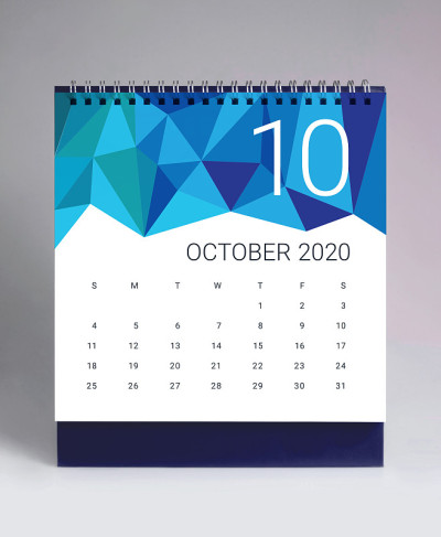 简单的台历2020年10月
