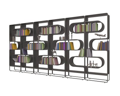书架孤立的白色3d插图